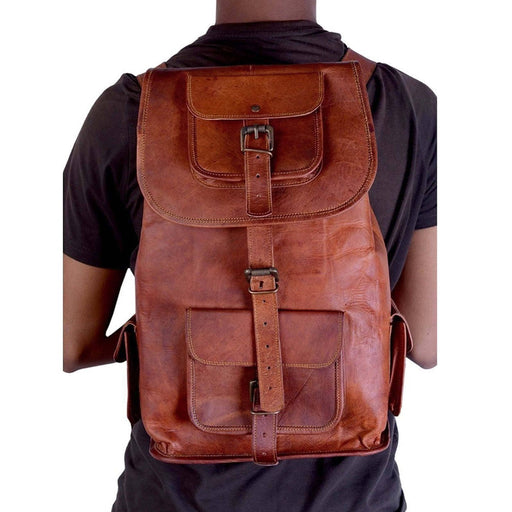 16" Leather Backpack for College Bag for Men & Women - HLRZNT001_1
