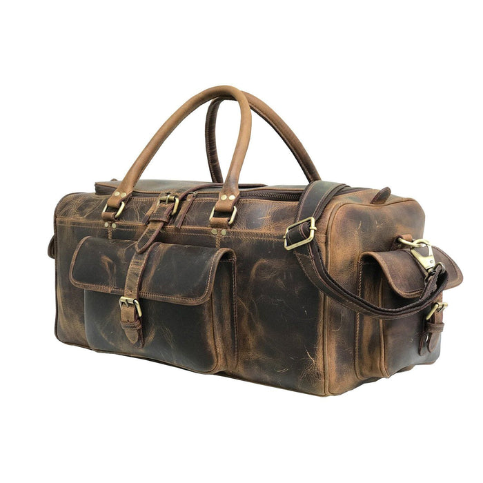 Roosevelt Buffalo Leather Duffle Bag | Amber Brown