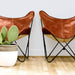 Cognac Leather Butterfly Living Room Chair Classy Leather Bags 