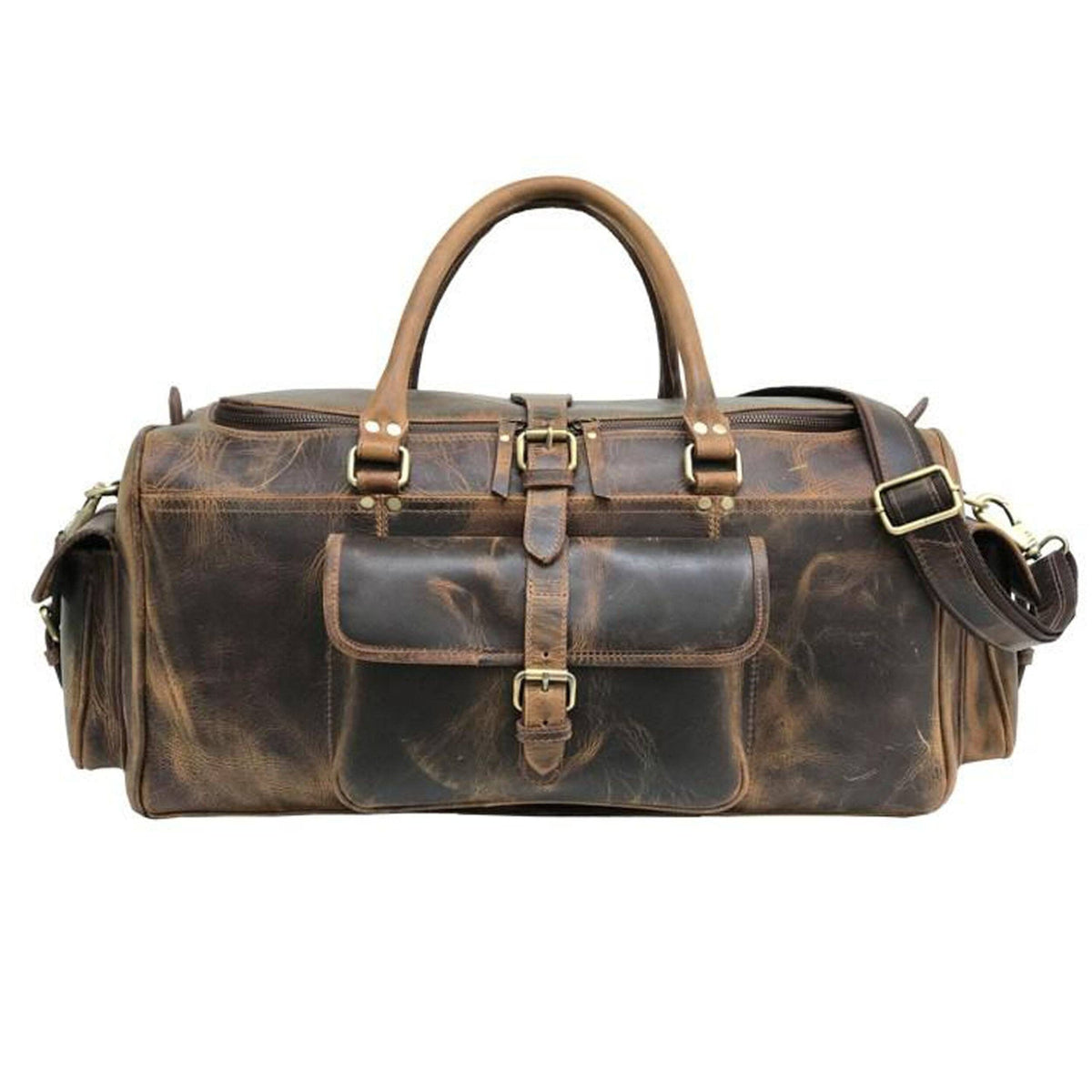 Buffalo Leather Travel Duffle Bag For Men Large Leather Bag — Classy Leather Bags