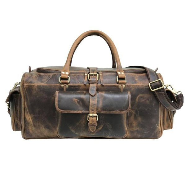 Buffalo Leather Travel Duffle Bag For Men Large Leather Bag — Classy Leather Bags