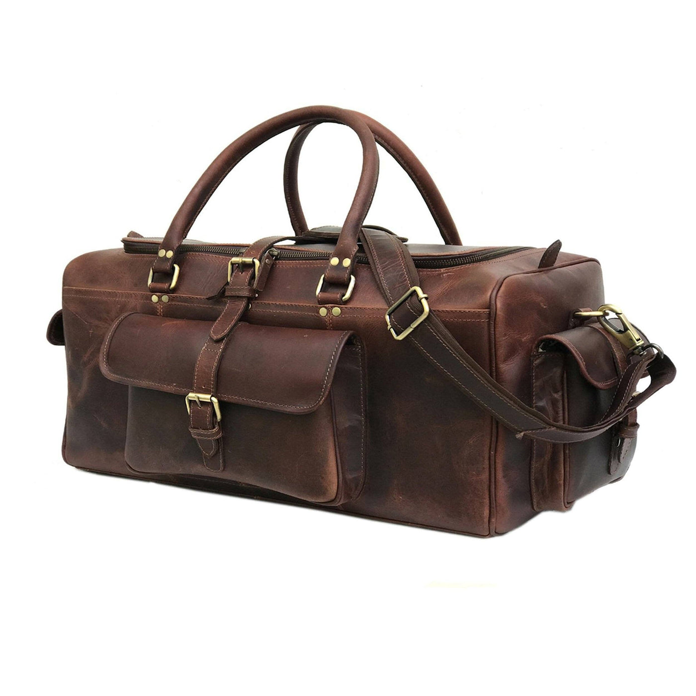 Richardson Leather Duffle Bag | Leather Weekender Bag — Classy Leather Bags