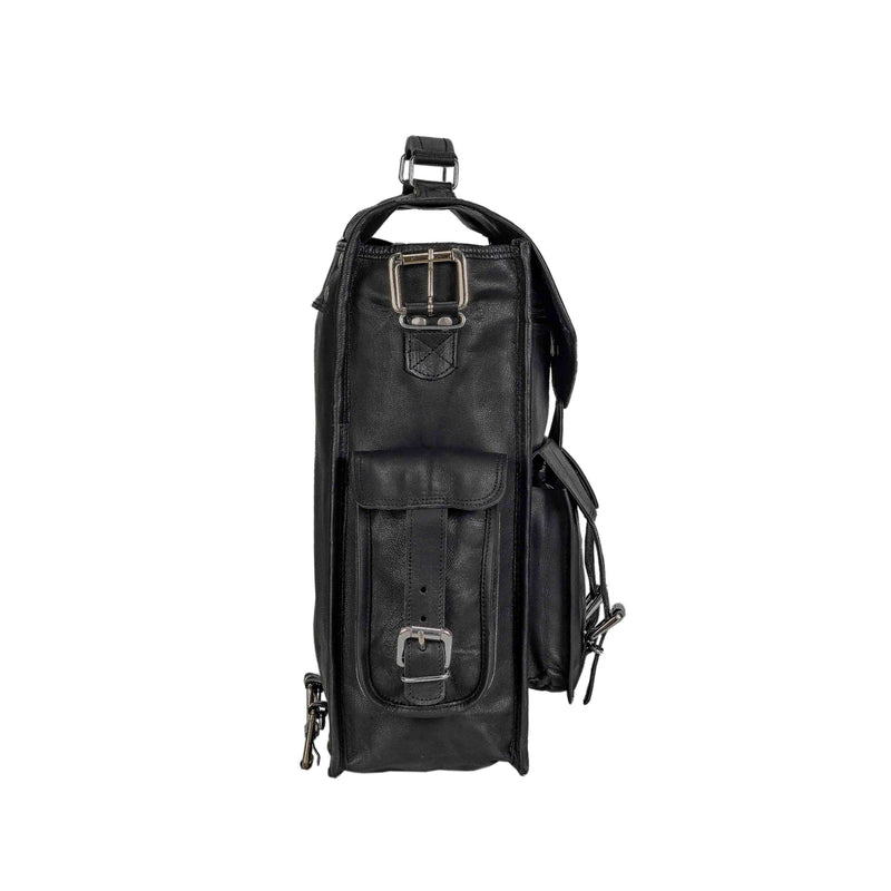3 in 1 black leather backpack messenger bag Black Leather Convertible Leather Backpack Messenger Bag Top Handle — Classy Leather Bags