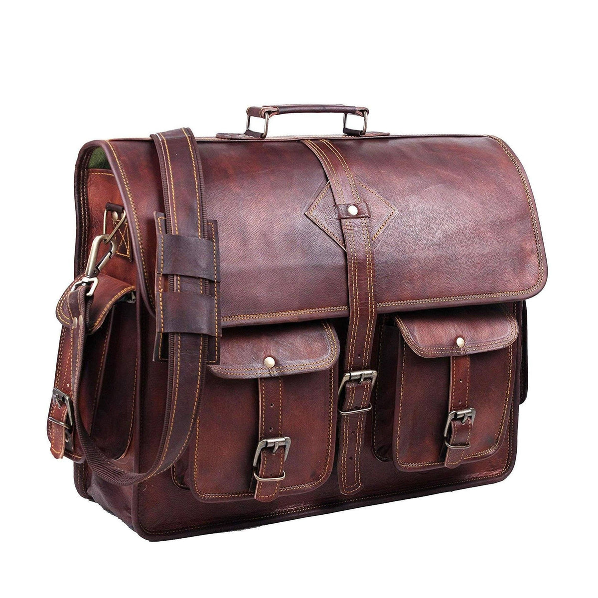 Retro Vintage Leather Messenger Bag  Leather Handbag For Men — Classy Leather  Bags