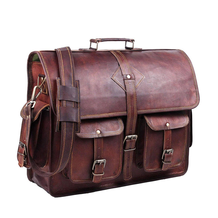 Large Vintage Canvas Messenger Shoulder Bag Travel Crossbody Purse  Briefcase Business Bag for 15inch Laptop