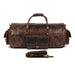 round leather duffle bag