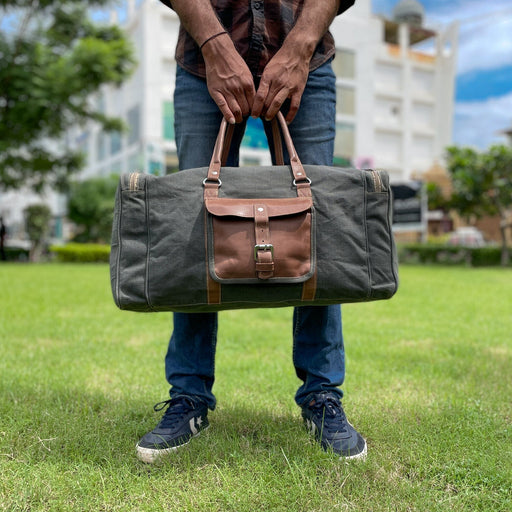 canvas leather backpack