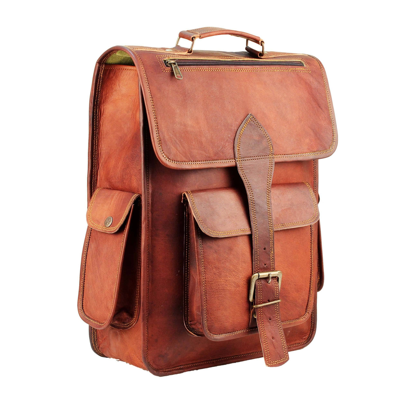Hughes Rustic Leather Backpack | Leather Laptop Backpack — Classy ...