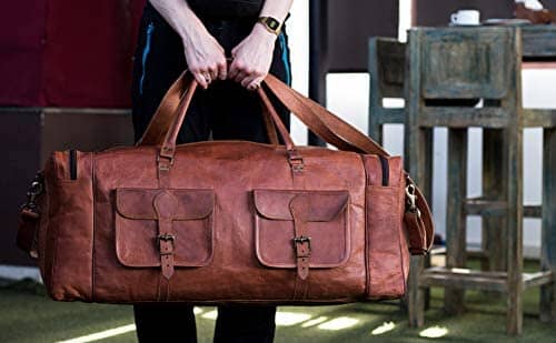 Oversized Men's Leather Duffle Bag Travel Duffle Bag 32 Inch — Classy Leather Bags
