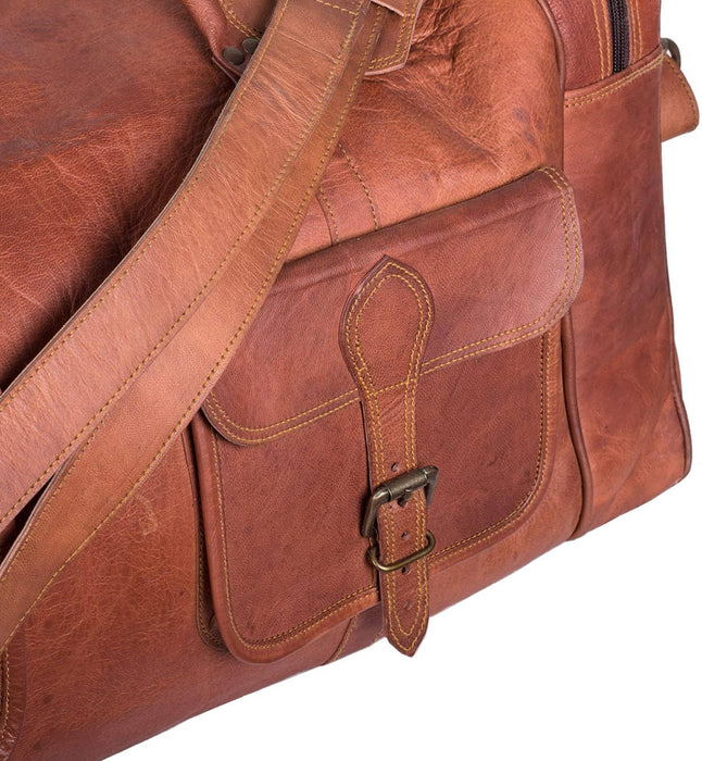 Oversized Men's Leather Weekender Duffle Bag Classy Leather Bags 