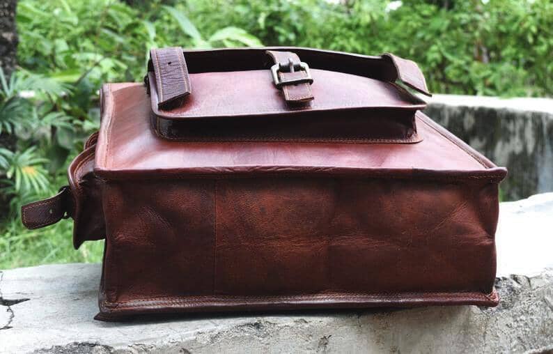 brown leather small backpack mens Handcrafted Roll Top Brown Leather Backpack for Men Women — Classy Leather Bags