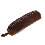 Buffalo Leather Pencil Case with Zipper Pen Case Pouch Classy Leather Bags 