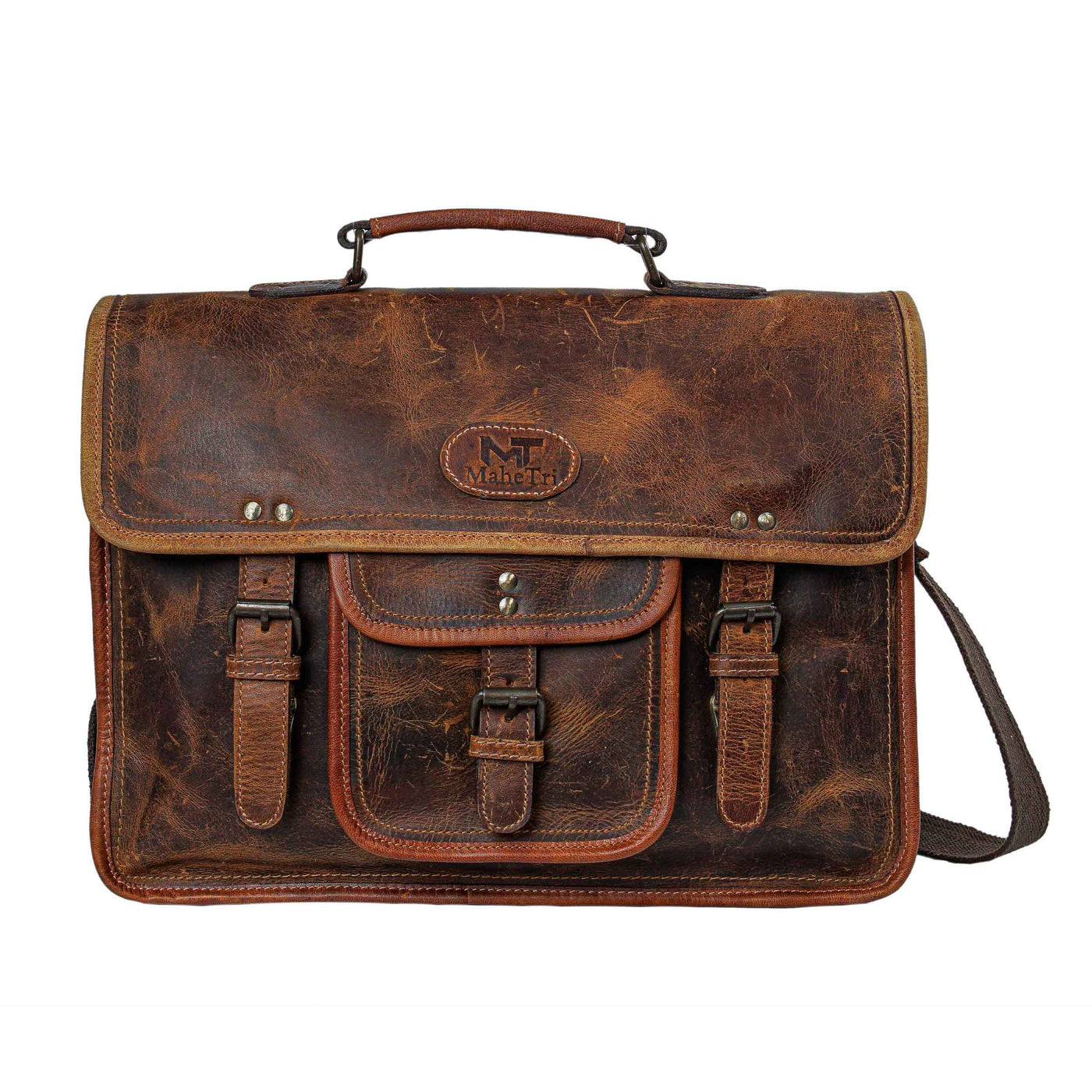MaheTri Old School Buffalo Leather Satchel Messenger Bag — Classy ...