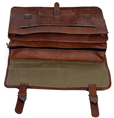 Leather Briefcases 18 Inch Laptop Messenger Bags for Men and 