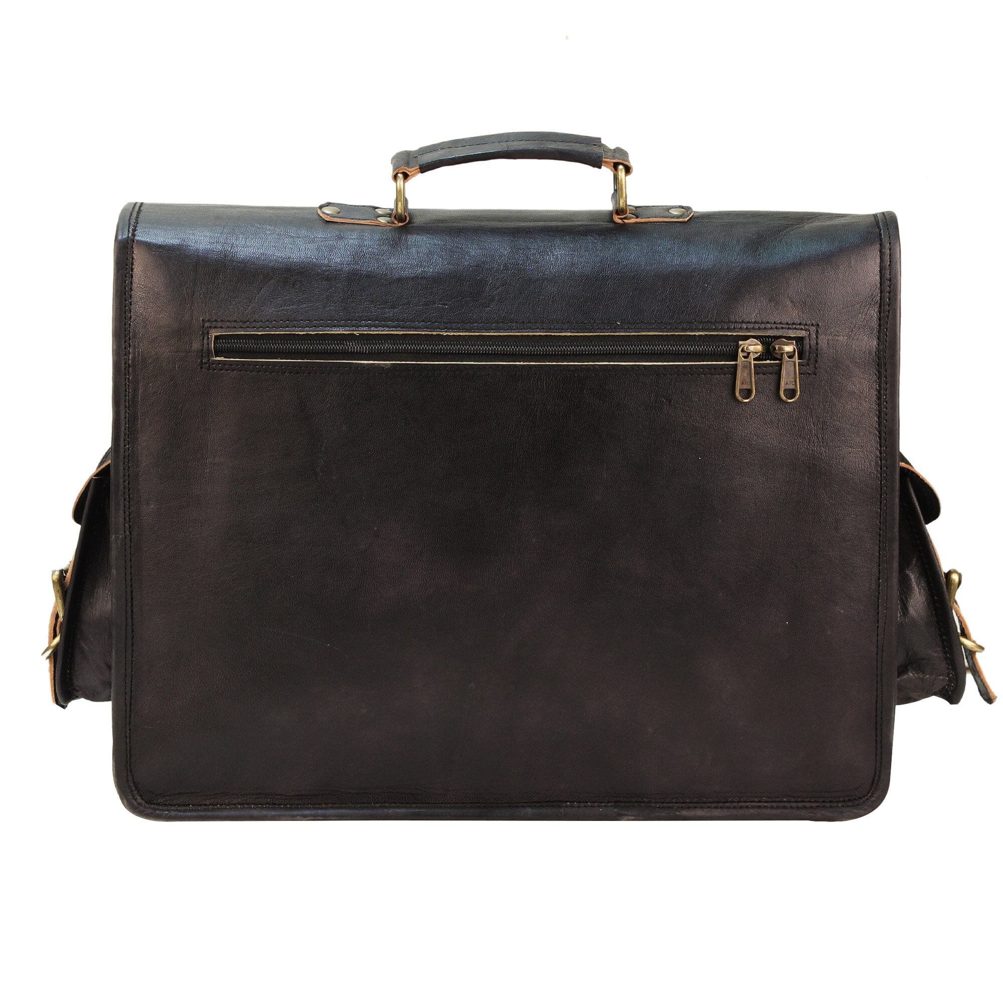 Vintage Black Leather Messenger Bag | Classy Leather Laptop Bag