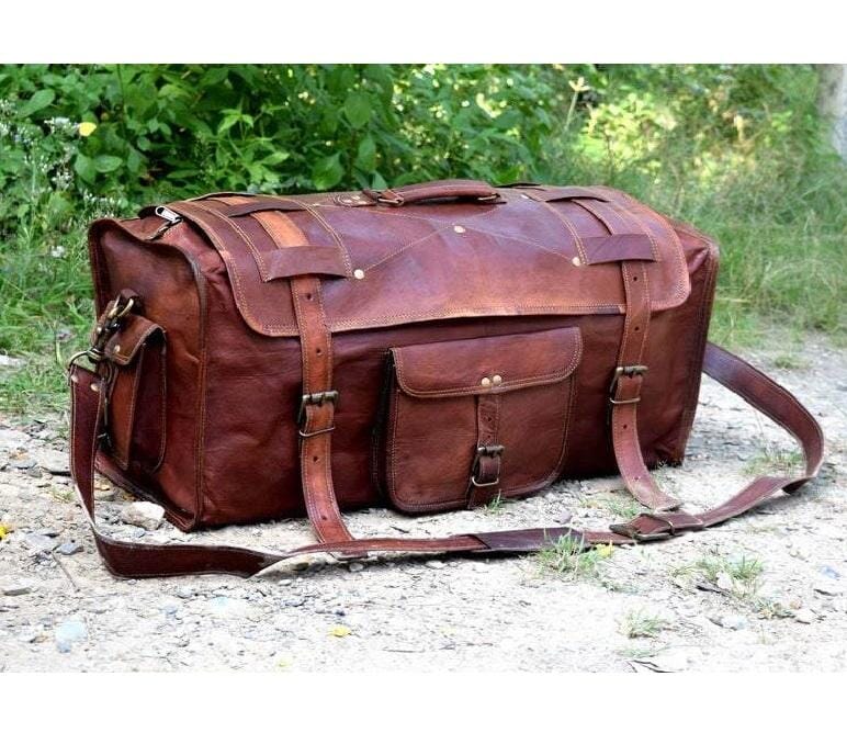 The Peterson Leather Duffle Bag  Leather Weekender Duffle Bag