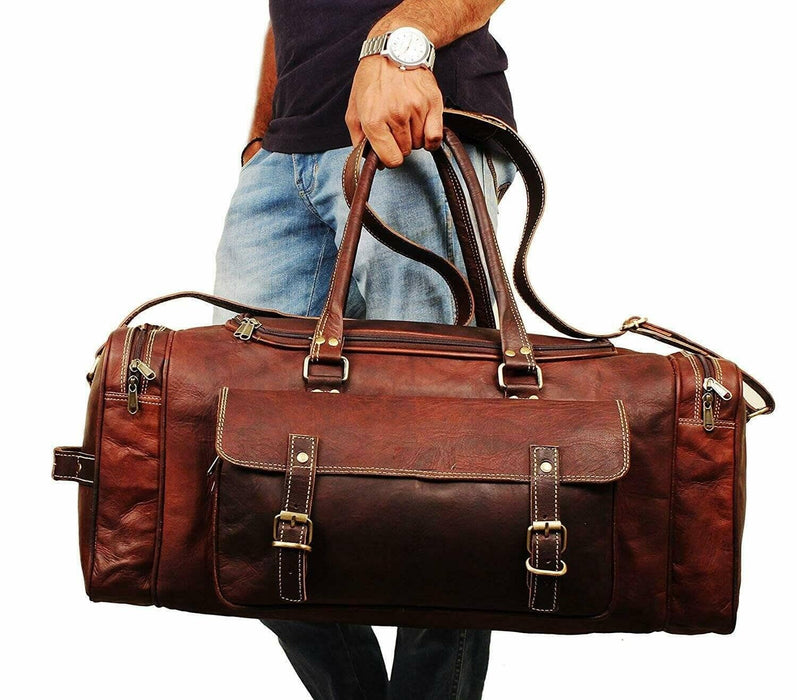 Leather Duffel Bag Full Grain Leather Travel Bag Weekender -  Israel