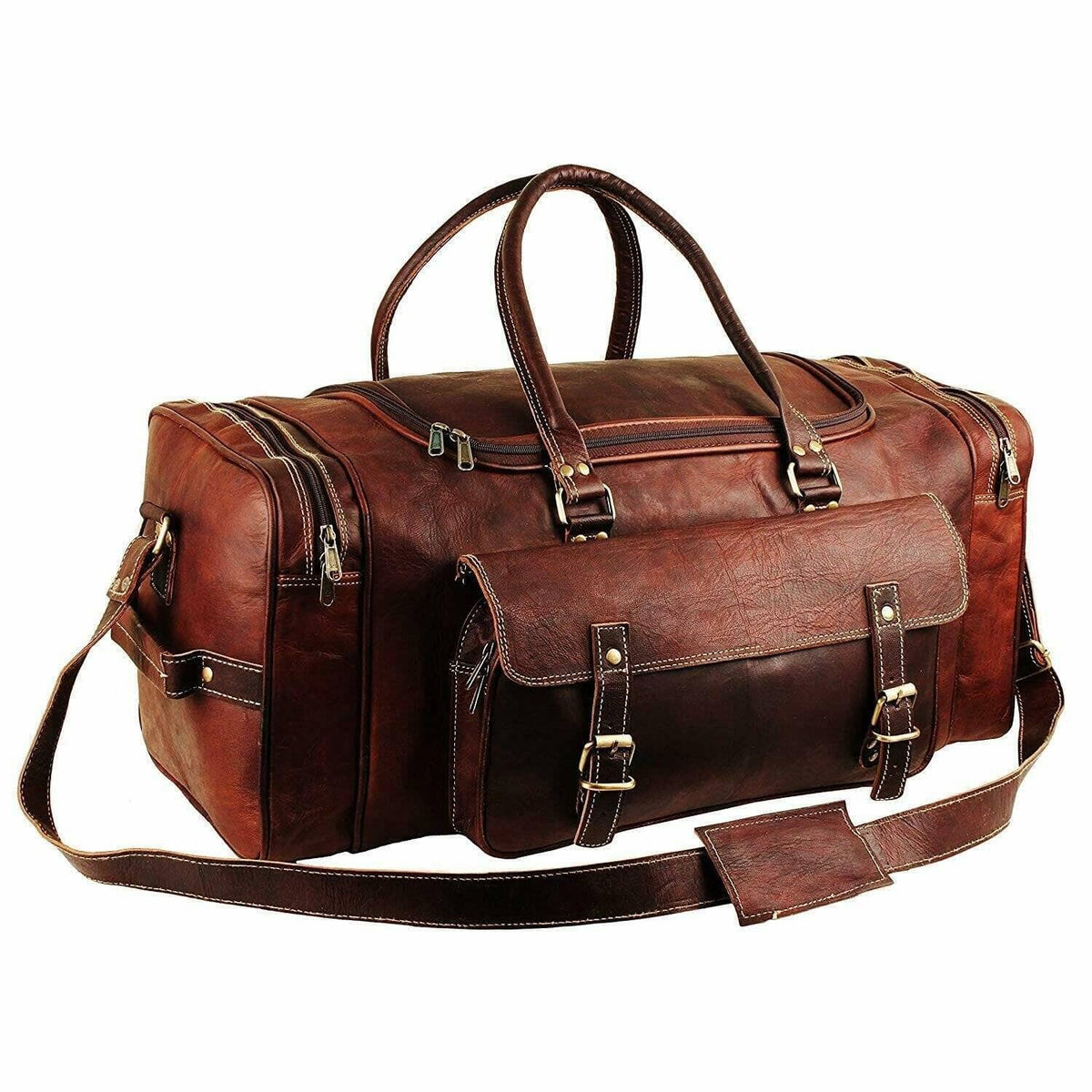 Luxury Business Travel Genuine Leather Duffle Bag - iBuyXi