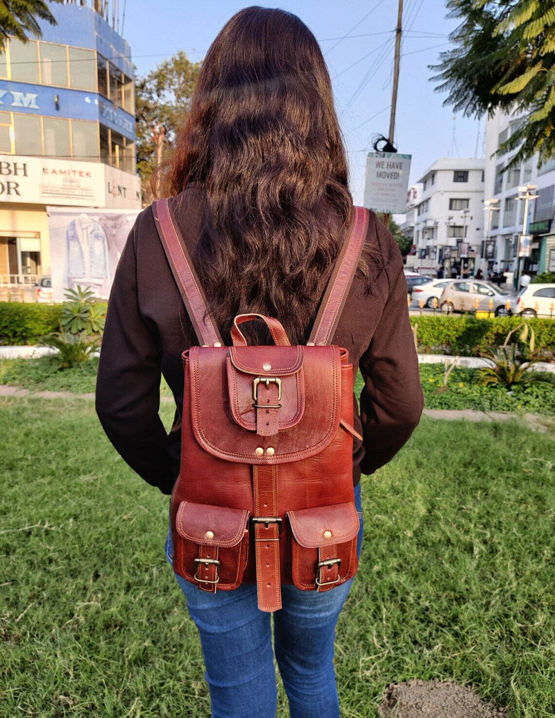 cute look with leather backpack small Victoria Small Cute Backpack
