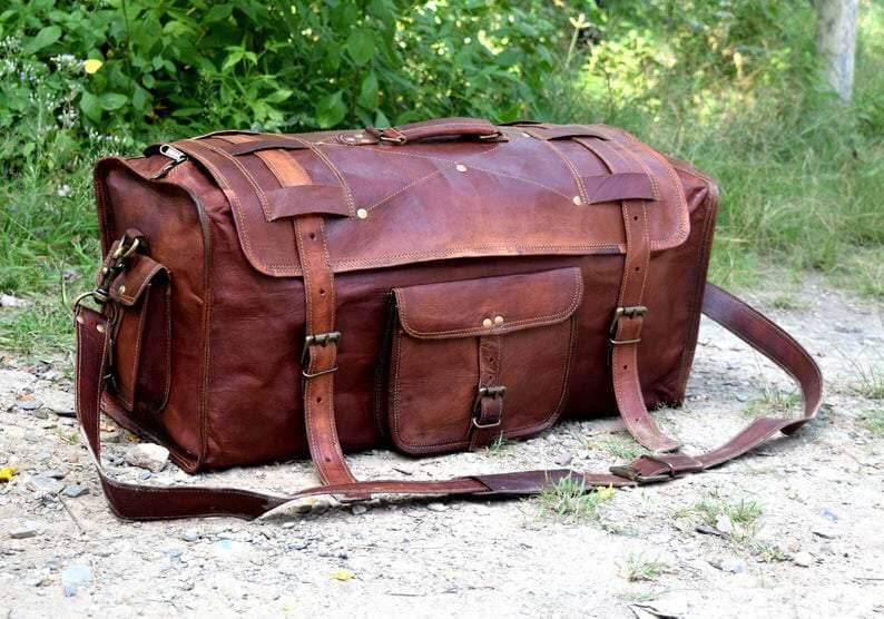 The Peterson Leather Duffle Bag | Leather Weekender Duffle Bag — Classy Leather  Bags