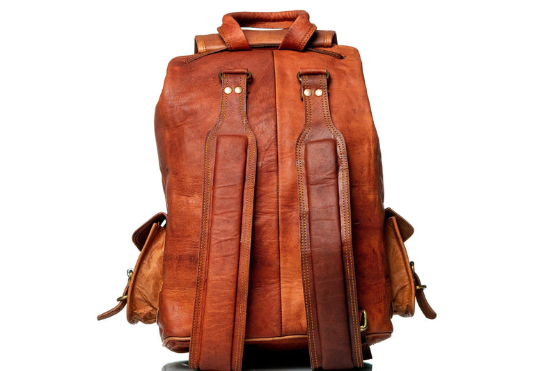 Tanned Brown 22 Inch Leather Backpack Tanned Brown 22 Inch Leather Backpack