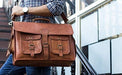 Leather Satchel Laptop Crossbody Messenger Bag