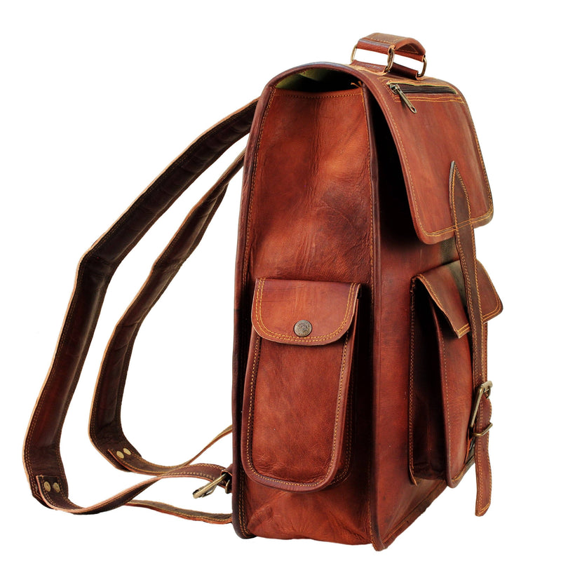 custom made leather backpack purses Men's Laptop Leather Backpack