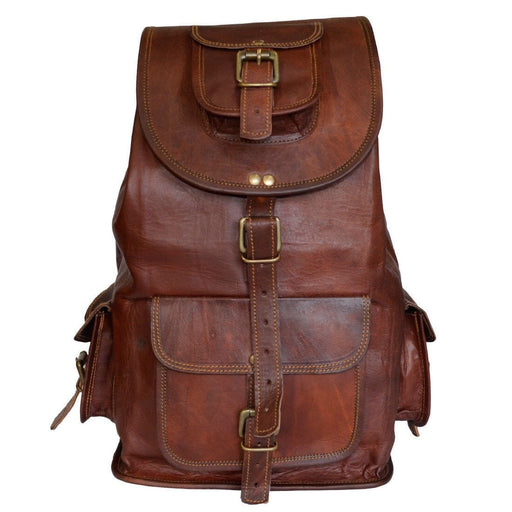 best leather backpack for men 15-Inch Genuine Versatile Rucksack & Laptop Bag Women and Men, Ideal for Travel, School, College, Hiking, and Camping Handcrafted in small batches by skilled artisans in South America and India Huntsman Leather Expedition Backpack