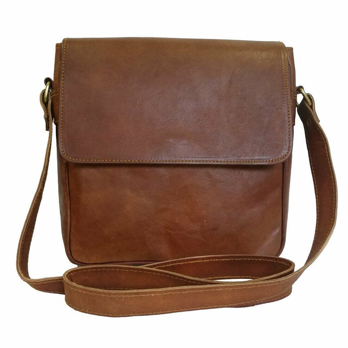 Cochoa Small Women Real Leather Crossbody Triple Zip Vintage Sling Handbag Purse Travel Crossover Shoulder Bag Handmade