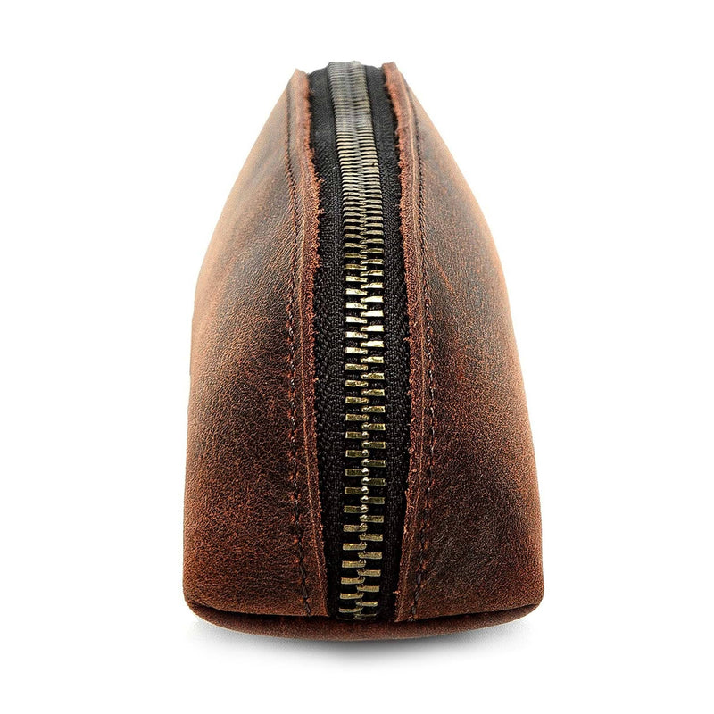 Buffalo Leather Pencil Case with Zipper Pen Case Pouch Classy Leather Bags 